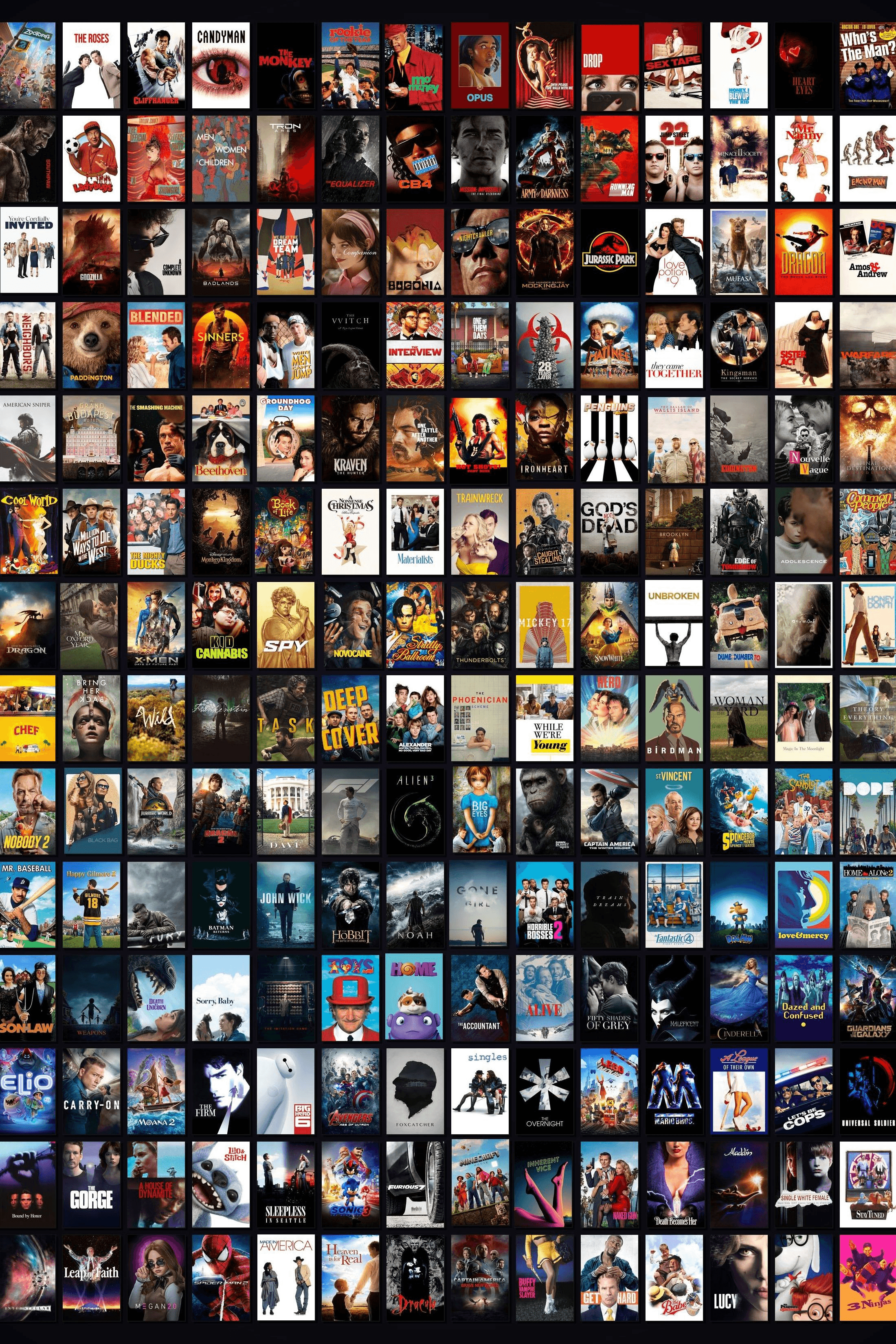 Movie poster collage from @Baker12013