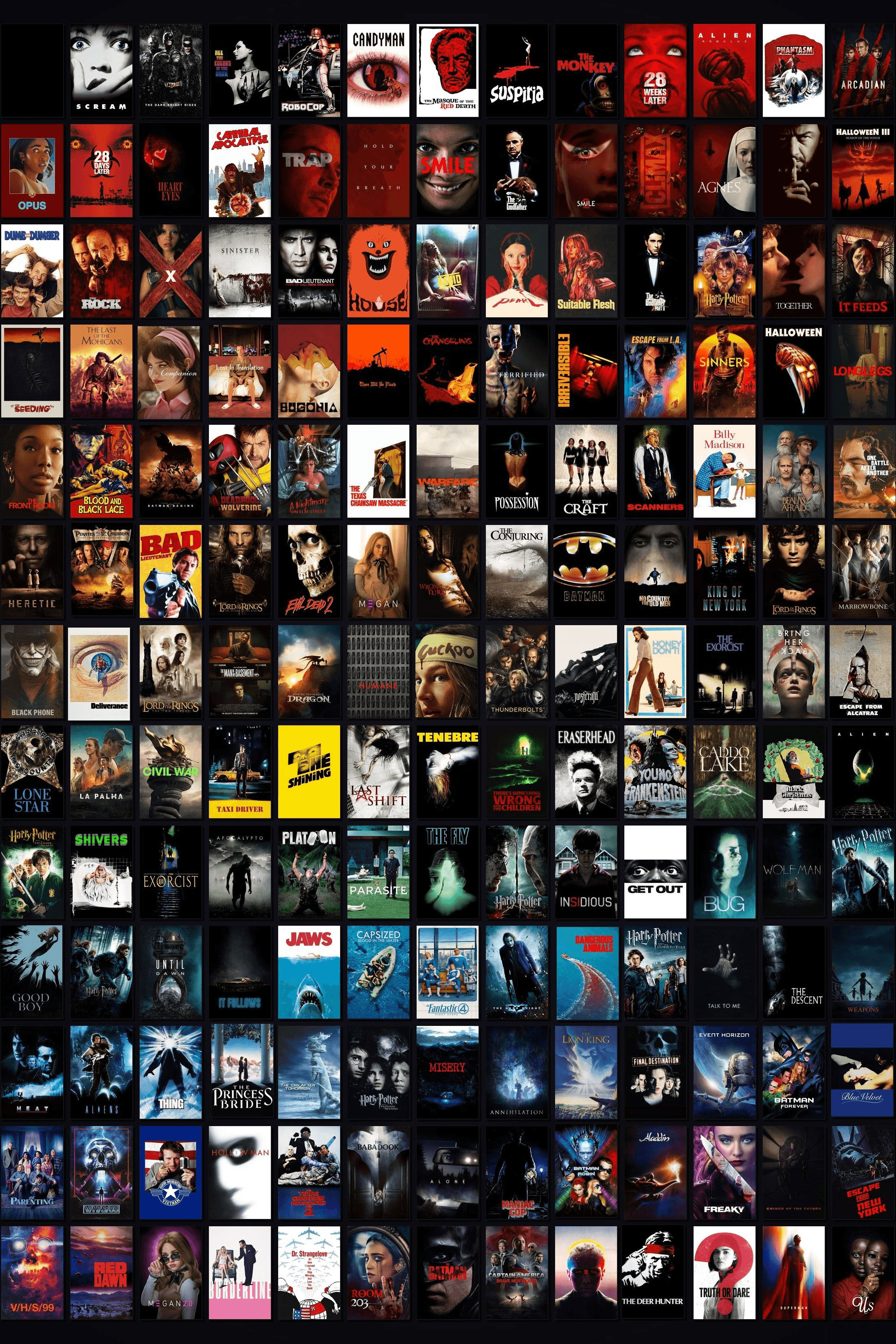 Movie poster collage from @CawrlMarx